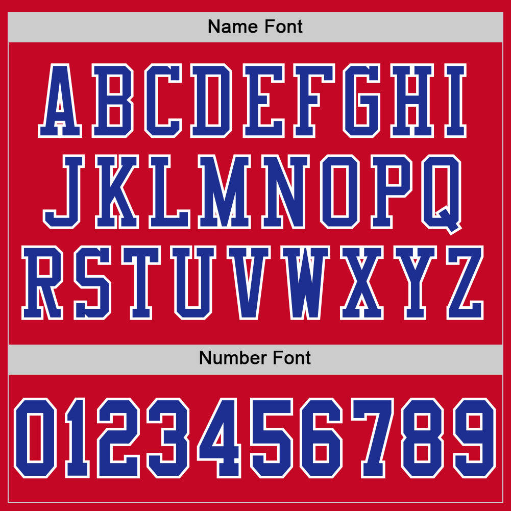 Custom Red Royal-White Mesh Authentic Football Jersey view 4