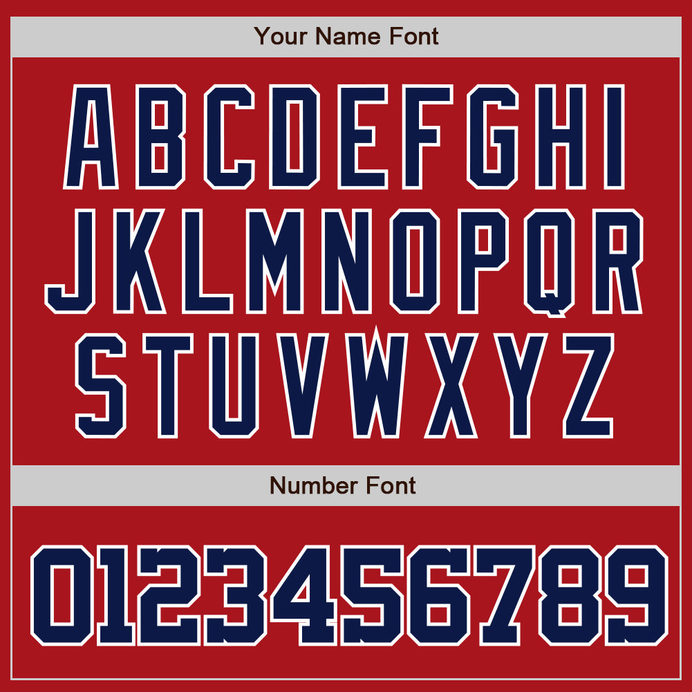 Custom Red Navy-White Authentic Baseball Jersey view 5