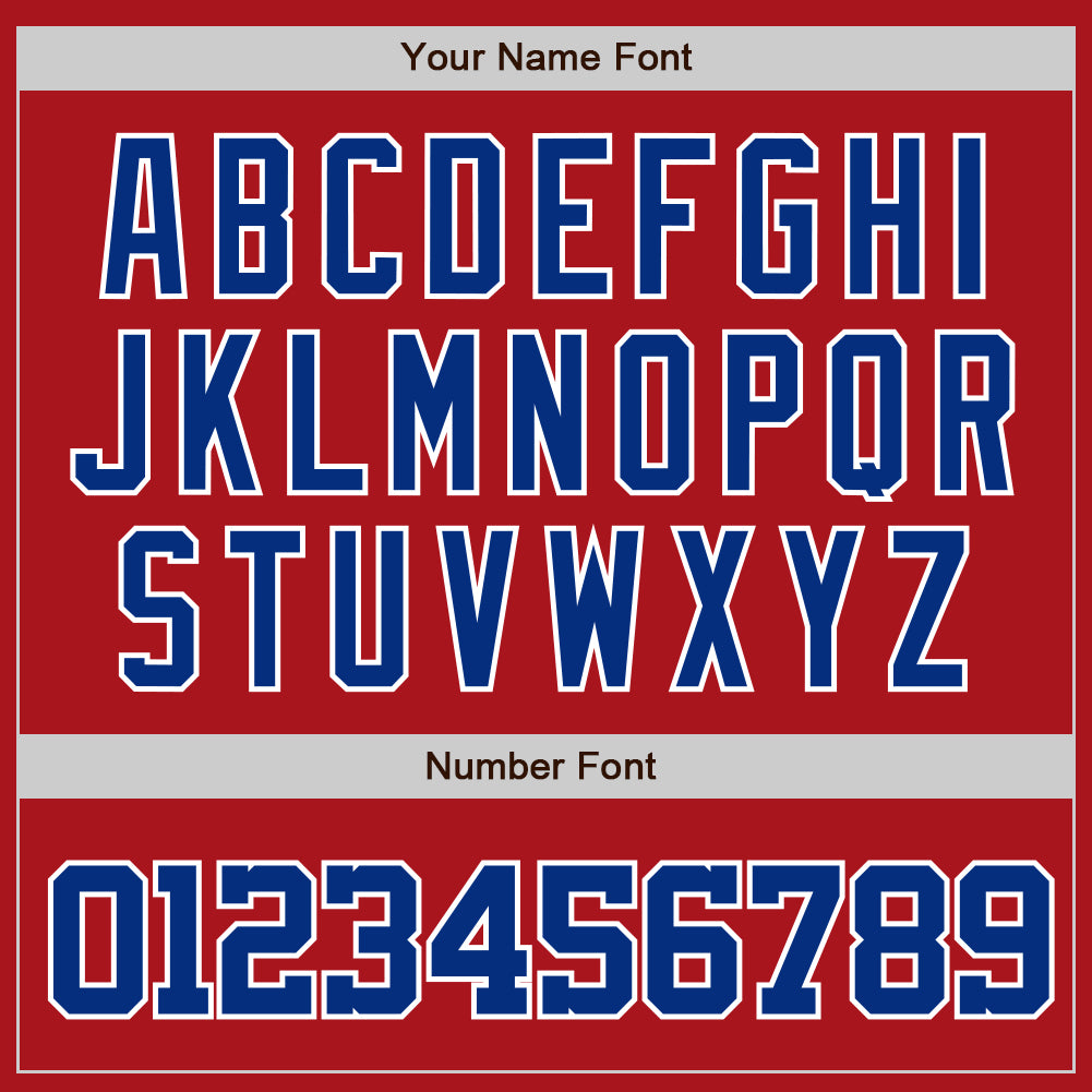 Custom Red Royal-White Authentic Baseball Jersey view 5