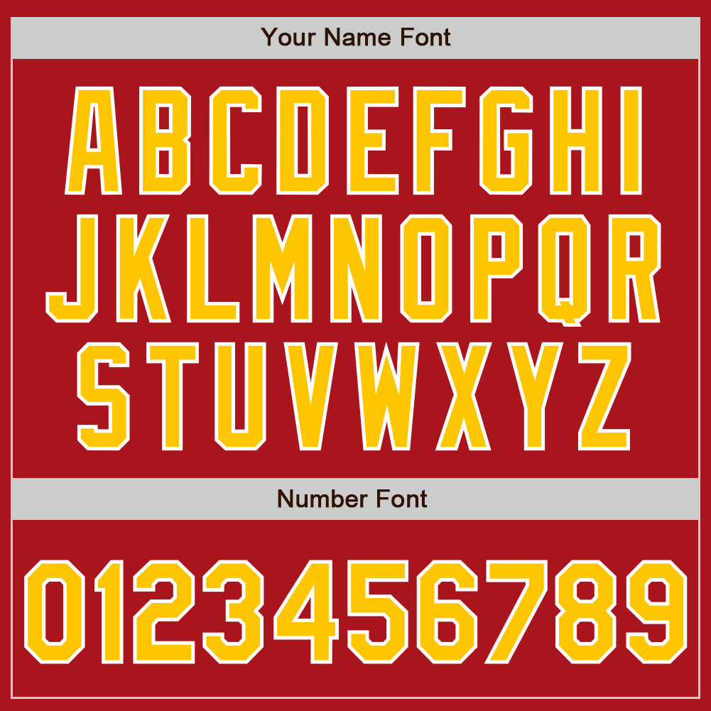 Custom Red Gold-White Authentic Baseball Jersey view 5