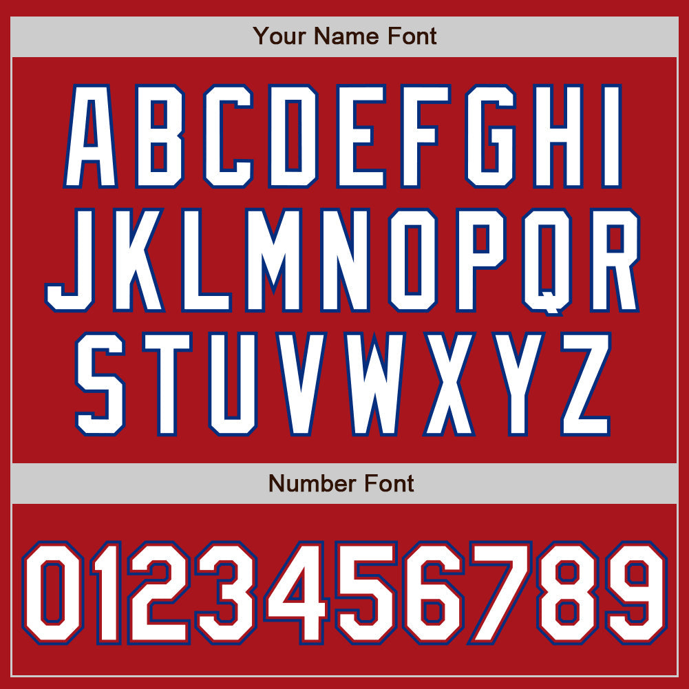 Custom Red White-Royal Authentic Baseball Jersey view 5