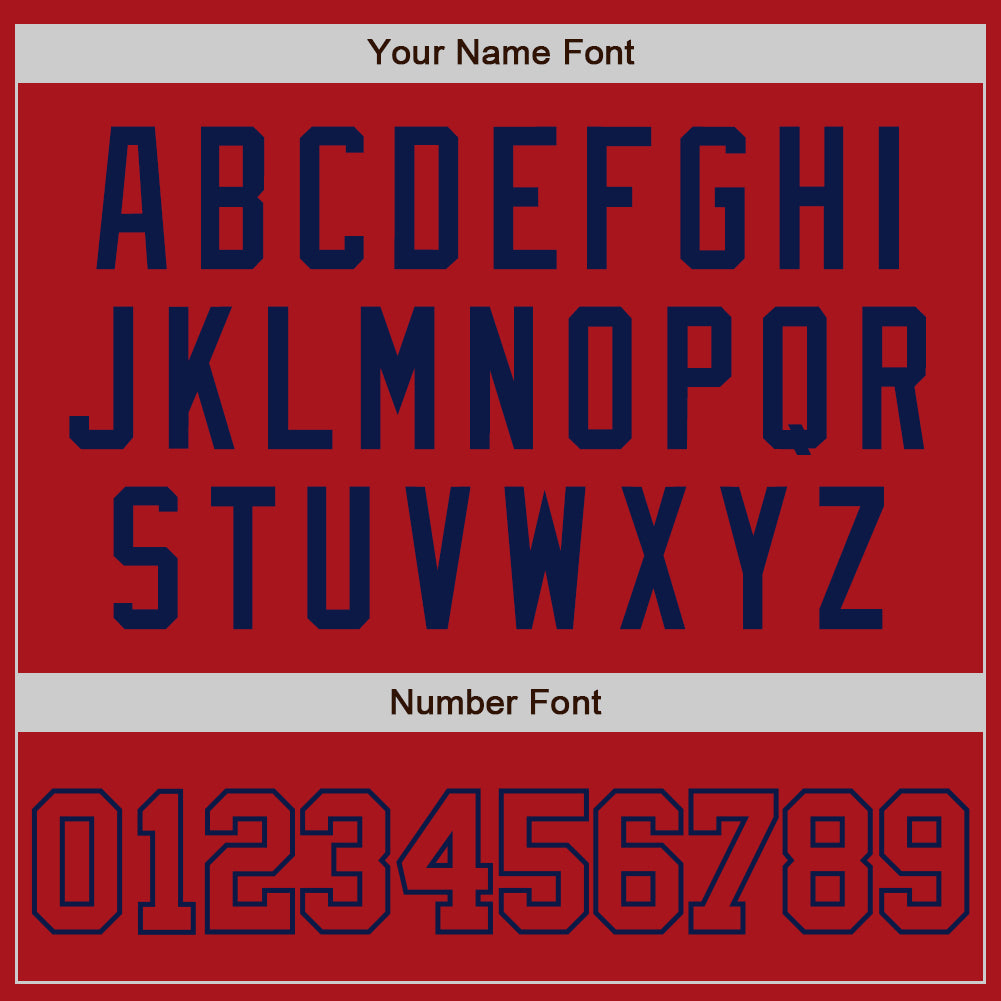 Custom Red Red-Navy Authentic Baseball Jersey view 5