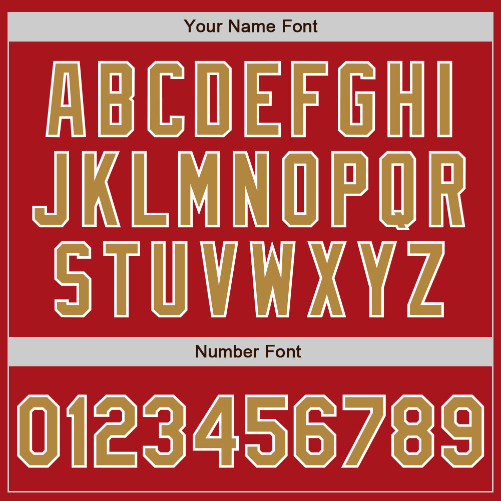 Custom Red Old Gold-White Authentic Baseball Jersey view 5