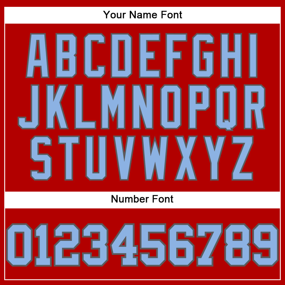 Custom Red Light Blue-Steel Gray Authentic Baseball Jersey view 5