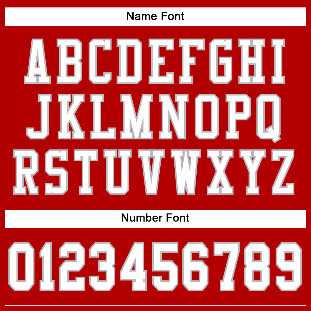 Custom Red White-Gray Mesh Authentic Football Jersey view 4