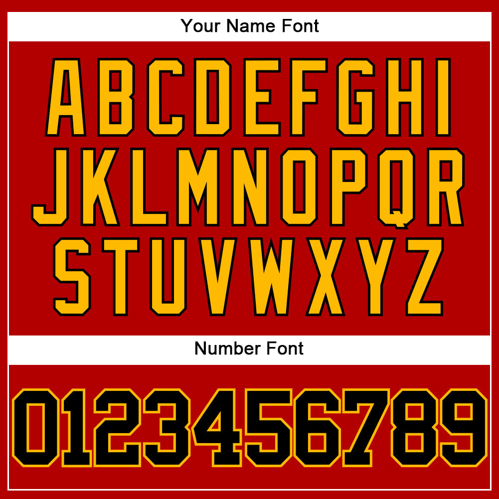 Custom Red Black-Gold Authentic Baseball Jersey view 5