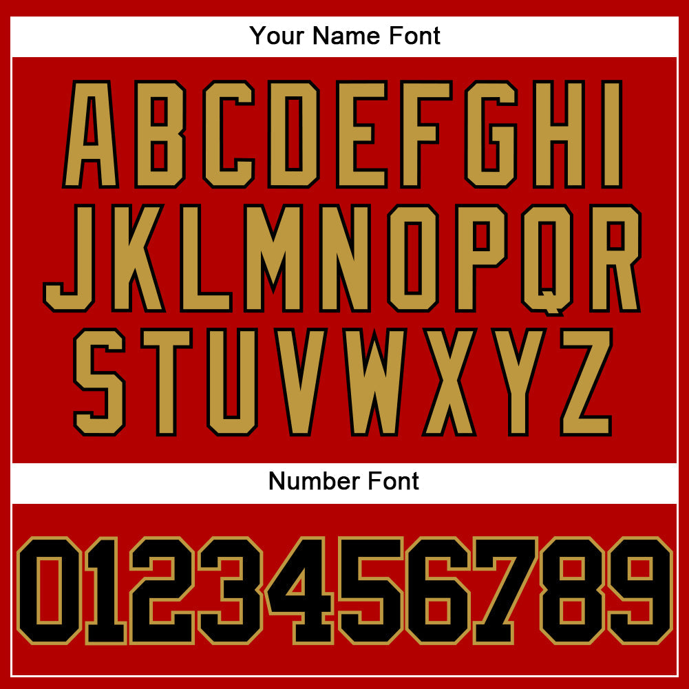 Custom Red Black-Old Gold Authentic Baseball Jersey view 5
