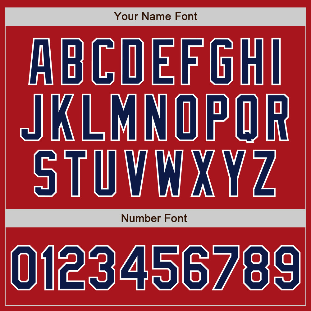 Custom Red Navy-White Authentic Baseball Jersey view 5