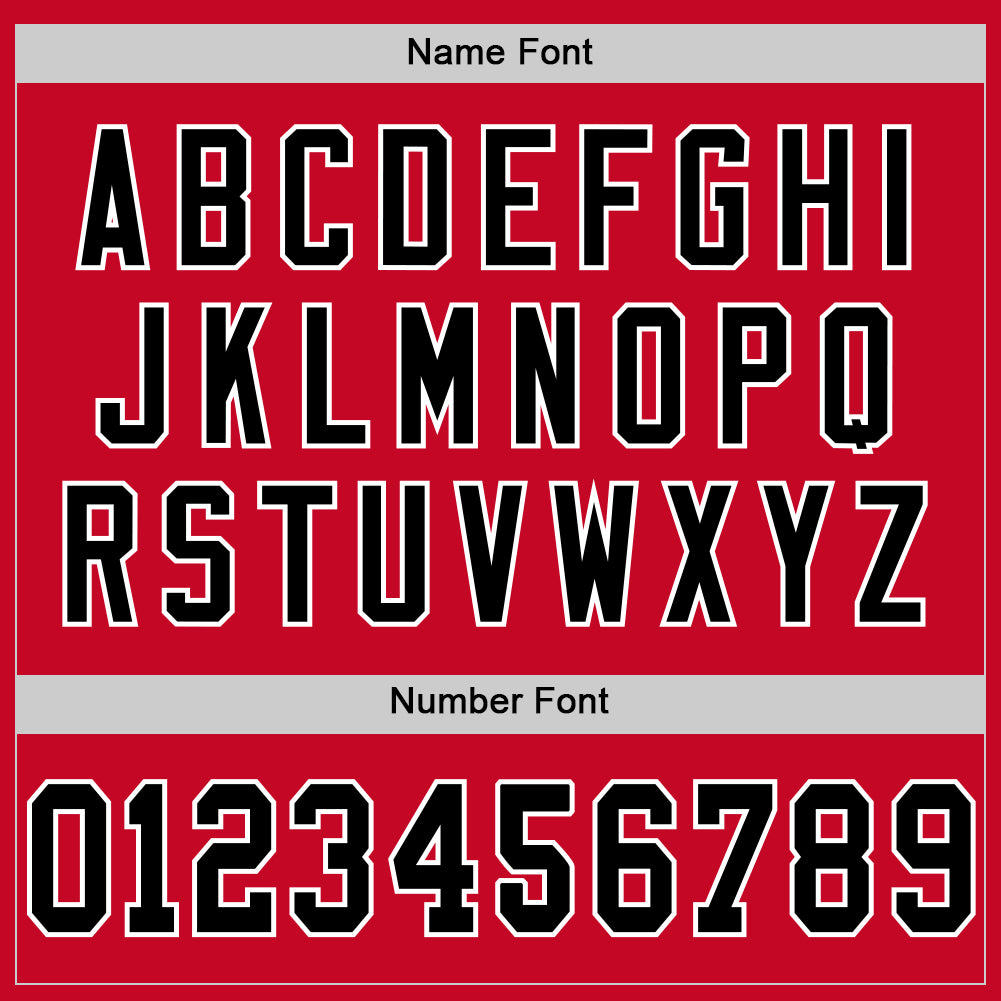 Custom Red Black-White Mesh Authentic Throwback Football Jersey view 4