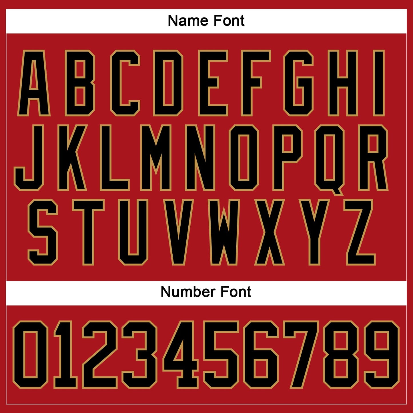 Custom Red Black-Old Gold Hockey Jersey view 5