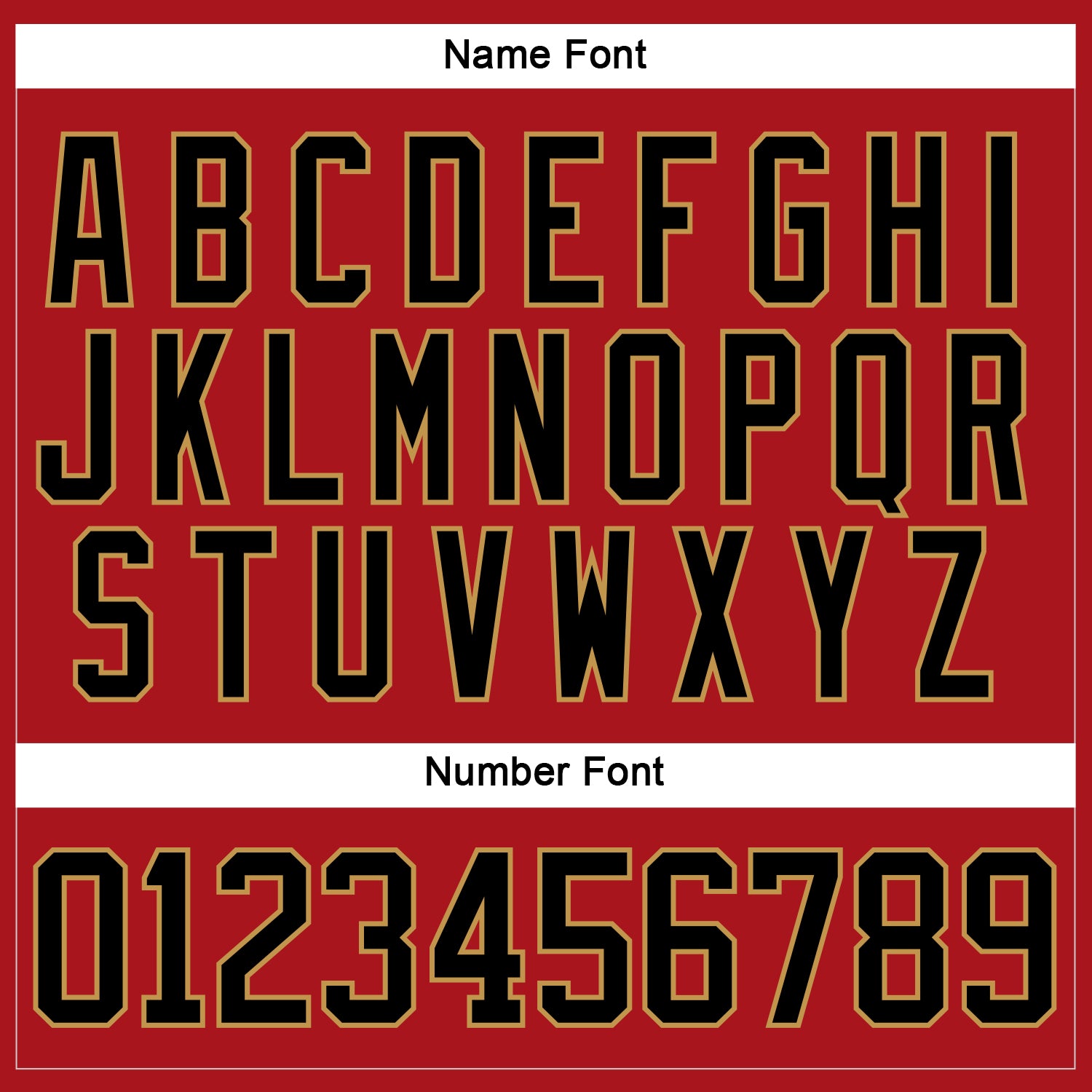 Custom Red Black-Old Gold Hockey Jersey view 5
