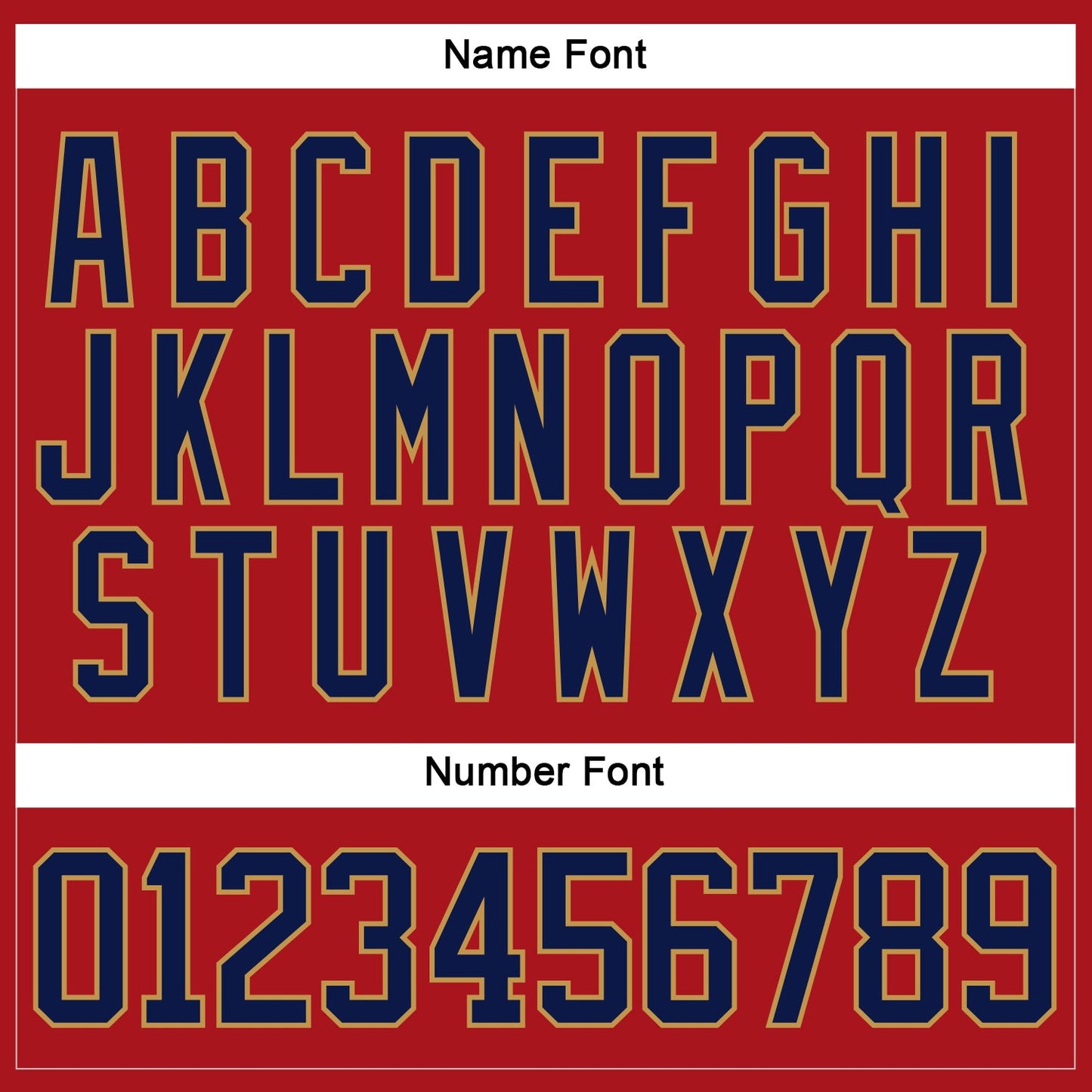 Custom Red Navy-Old Gold Hockey Jersey view 5