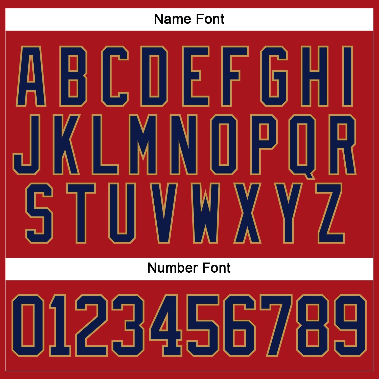 Custom Red Navy-Old Gold Hockey Jersey view 5