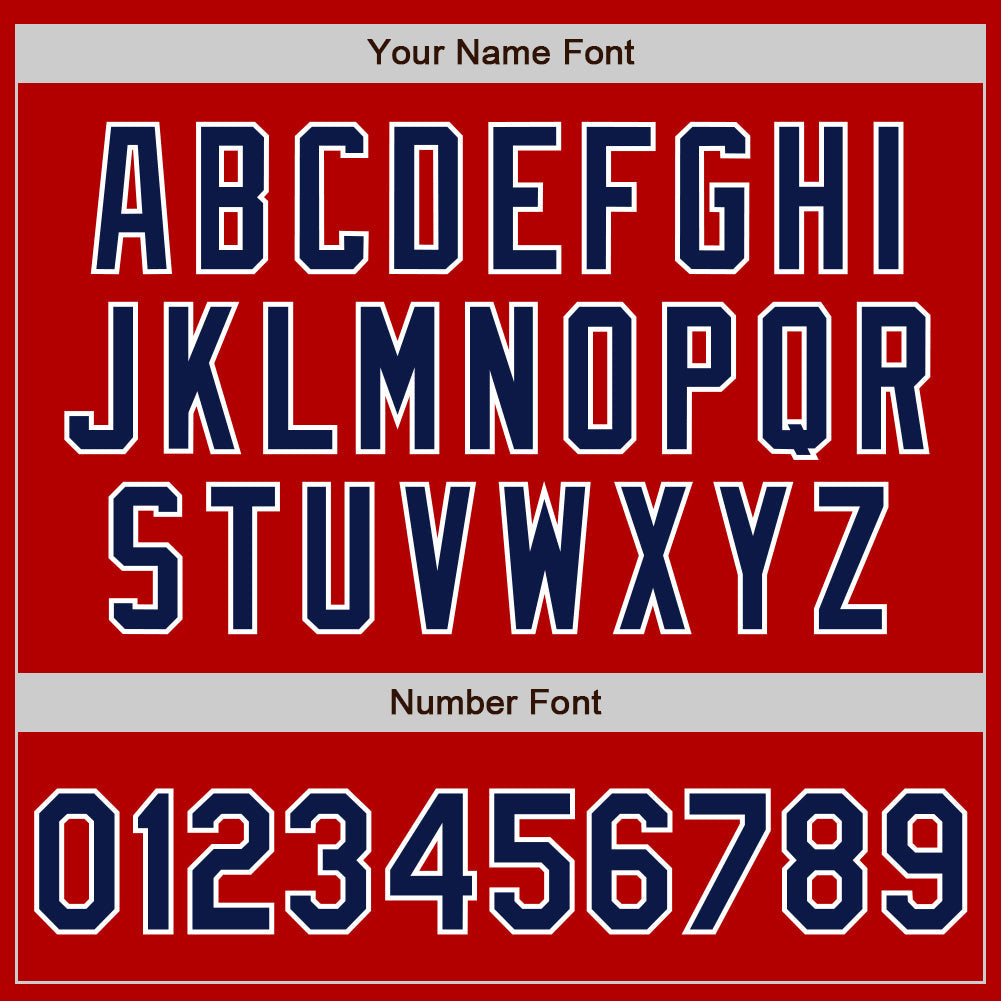 Custom Red Navy-White Authentic Baseball Jersey view 4