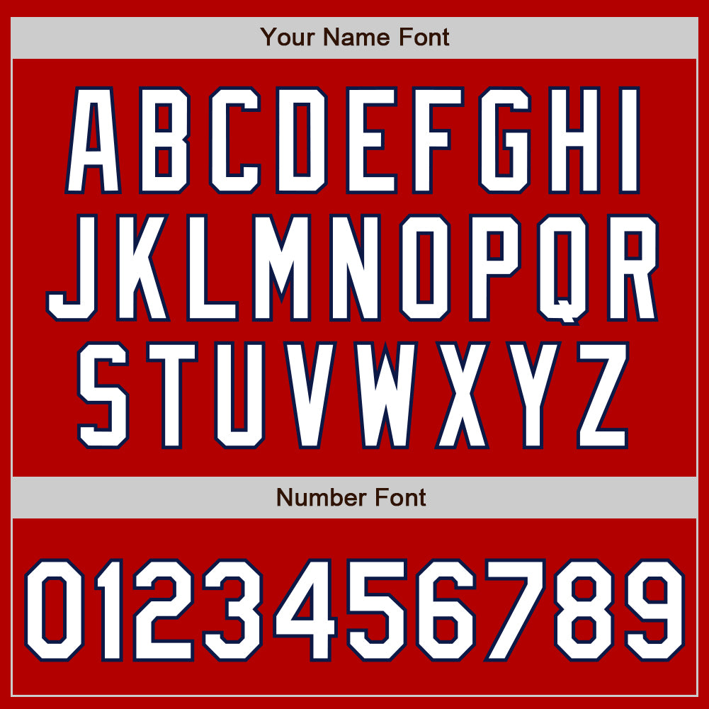 Custom Red White-Navy Authentic Baseball Jersey view 4