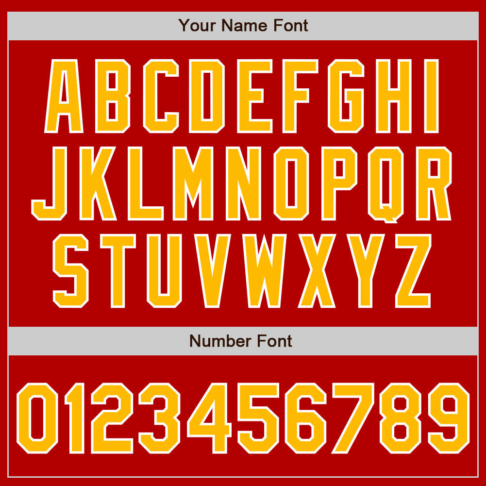 Custom Red Gold-White Authentic Baseball Jersey view 4