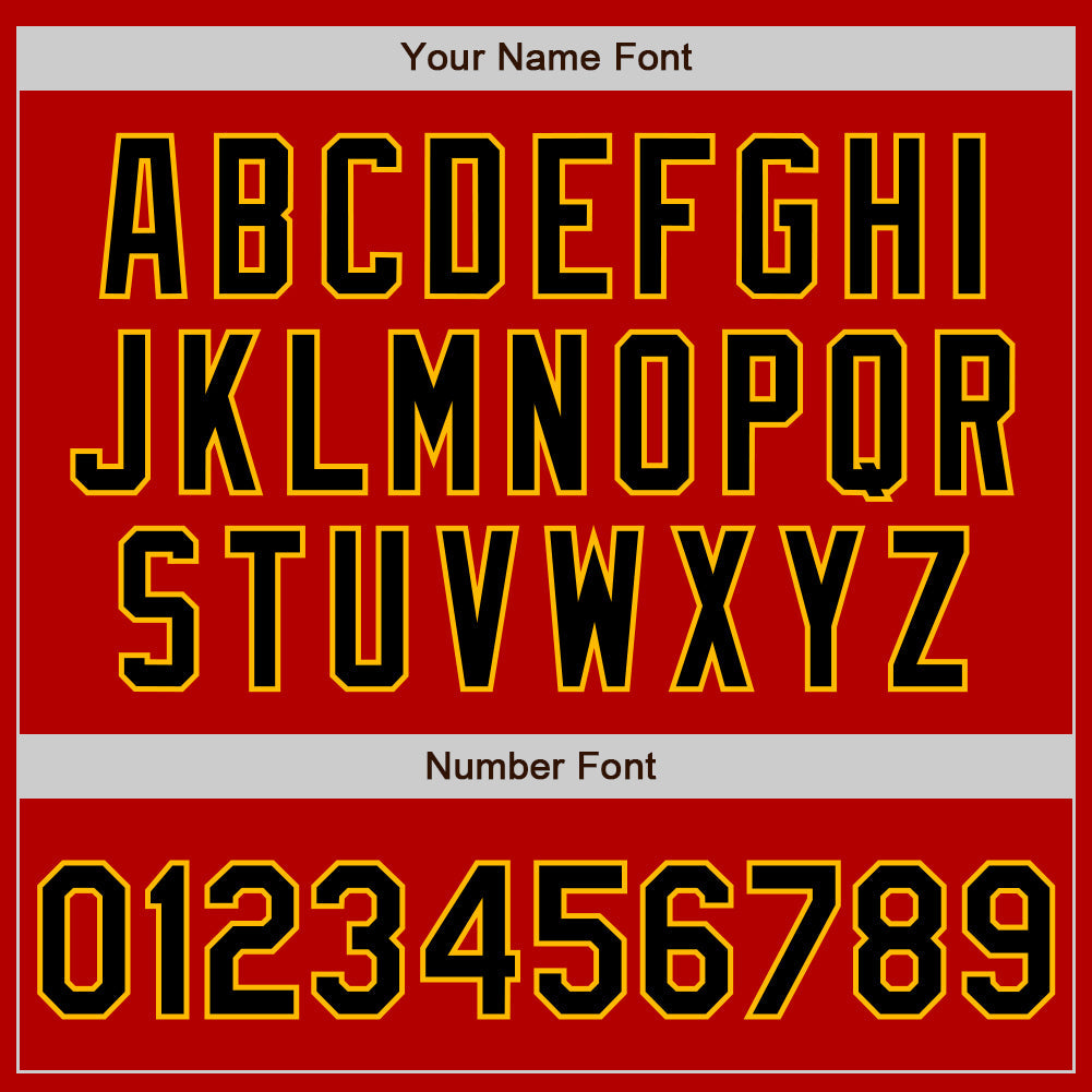 Custom Red Black-Gold Authentic Baseball Jersey view 4