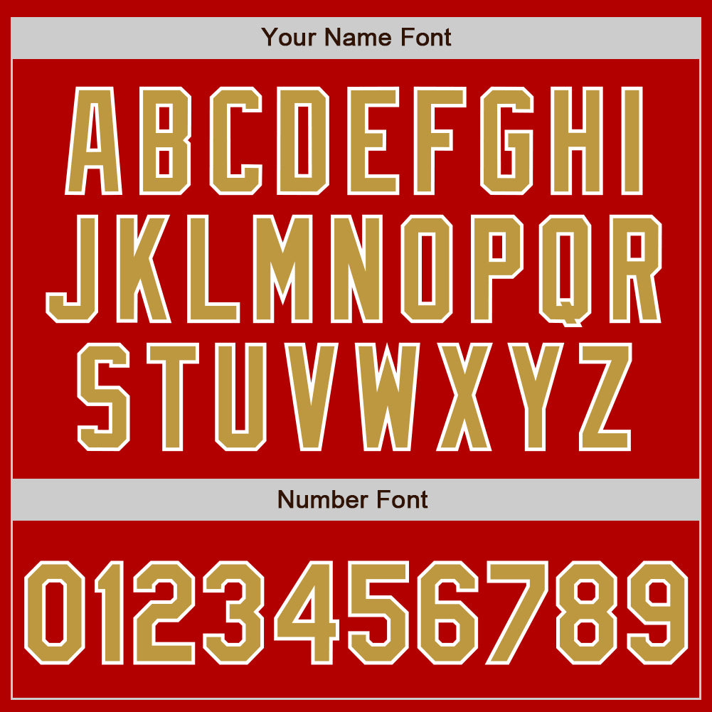 Custom Red Old Gold-White Authentic Baseball Jersey view 8