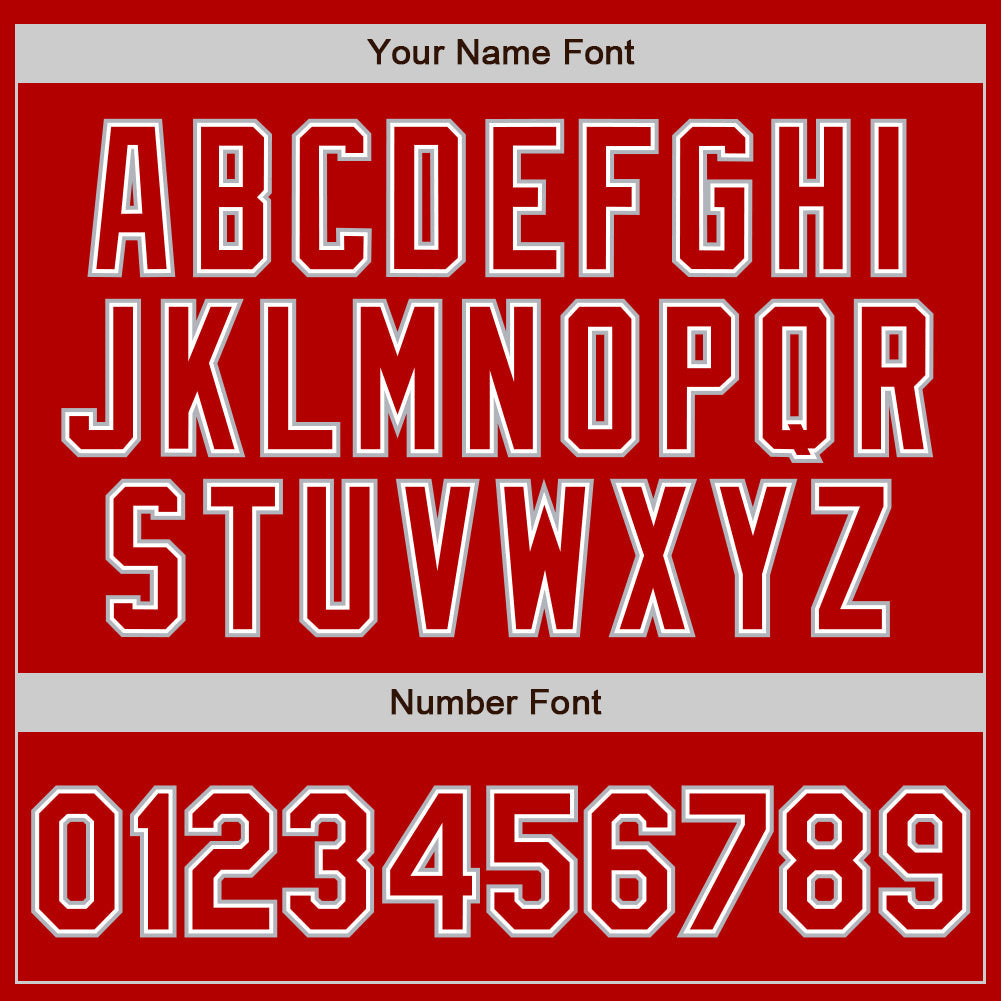 Custom Red White-Gray Authentic Baseball Jersey view 8