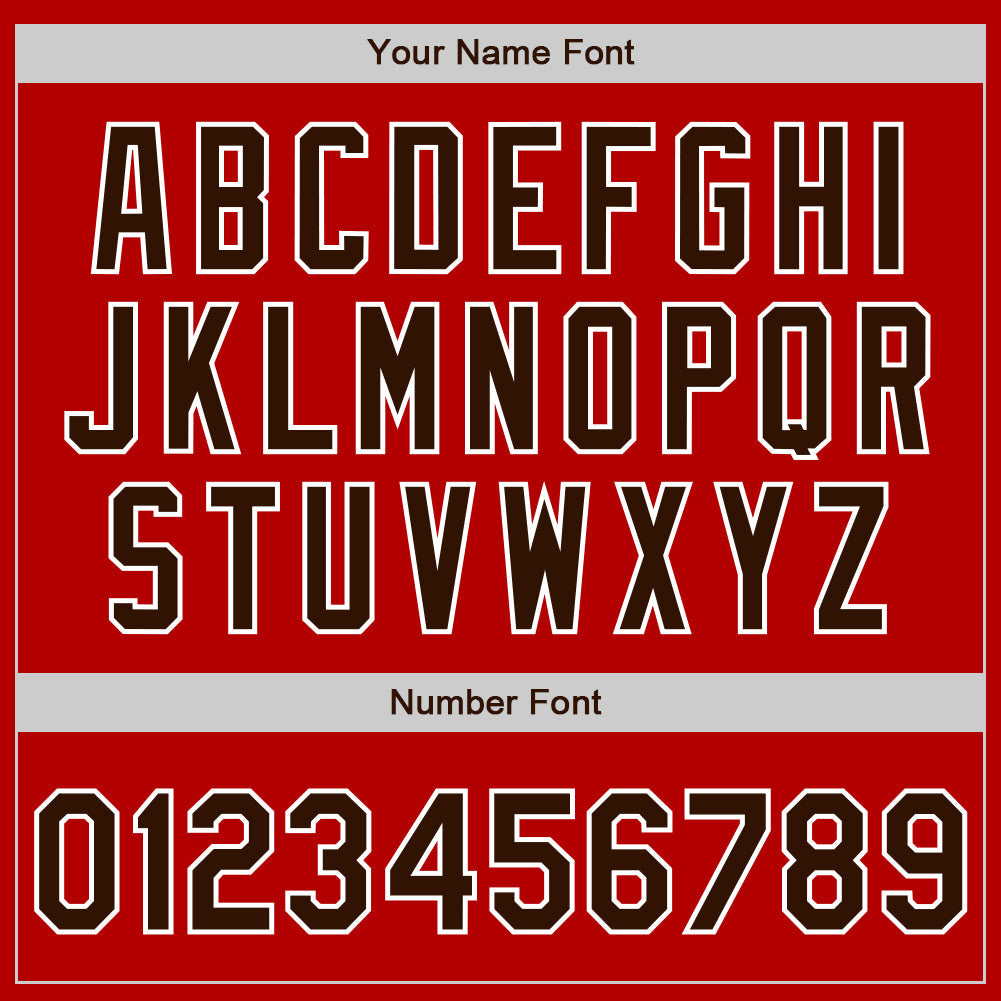Custom Red Brown-White Authentic Baseball Jersey view 8