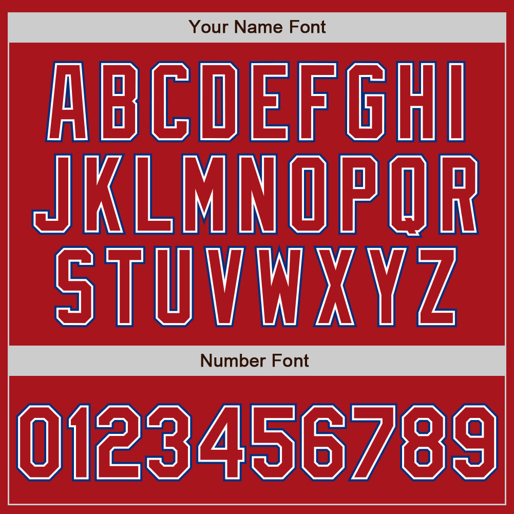 Custom Red White-Royal Authentic Baseball Jersey view 5