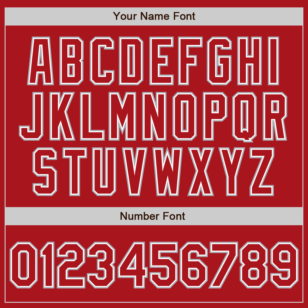Custom Red White-Gray Authentic Baseball Jersey view 5