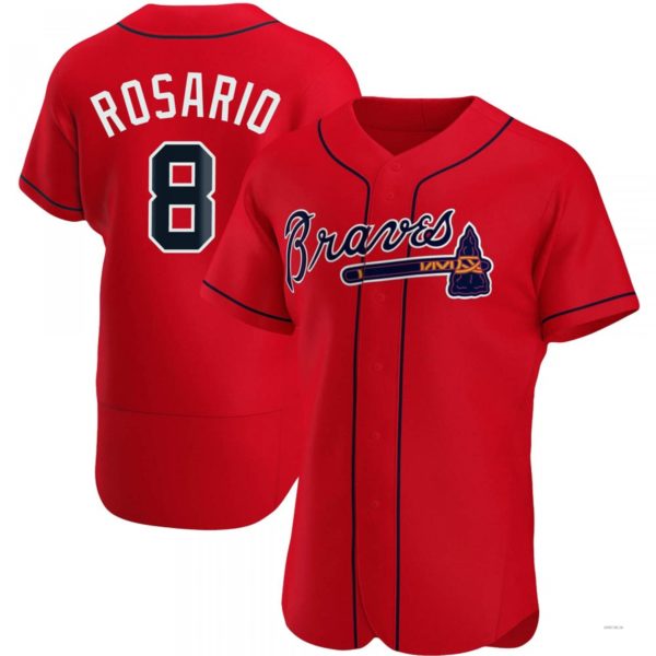 Atlanta Braves #8 Eddie Rosario Red Alternate Jersey Stitches Baseball Jerseys - Main View