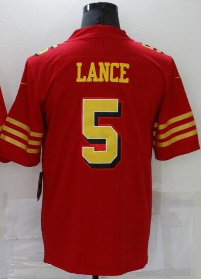 Men's #5 Trey Lance SF.49ers Limited Stitched Jerseys view 12