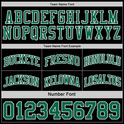 Custom Reversible Black Kelly Green-White Double Side Sublimation Basketball Set Jersey view 6