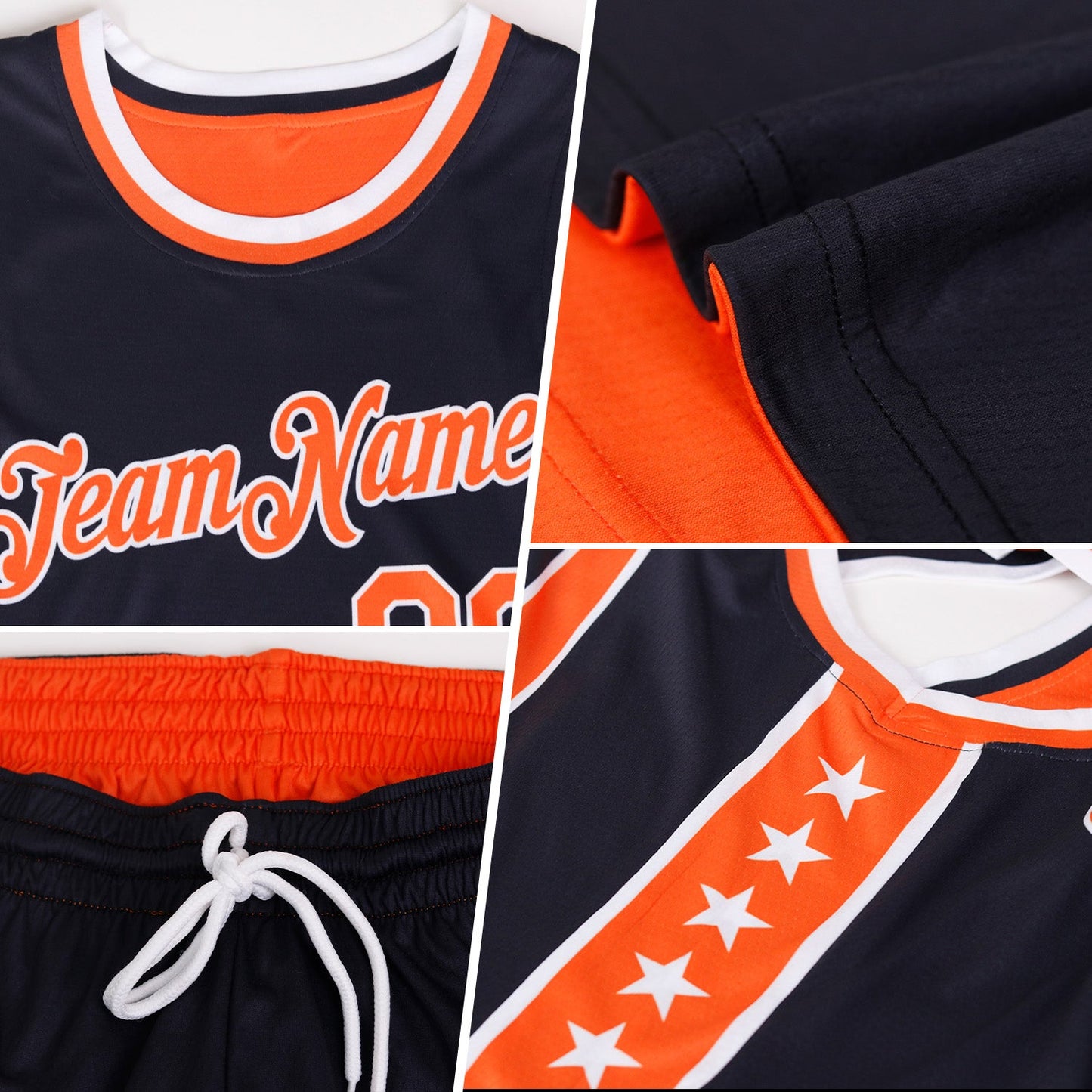 Custom Reversible Black Light Purple Double Side Star Sublimation Basketball Set Jersey view 3