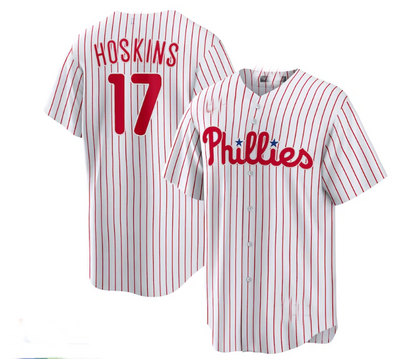 Philadelphia Phillies #17 Rhys Hoskins Home Replica Player Name Jersey - White Baseball Jerseys - Main View