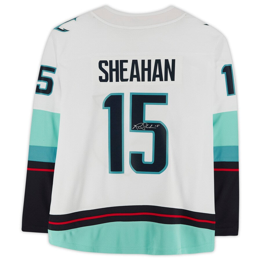 S.Kraken #15 Riley Sheahan Fanatics Authentic Autographed Breakaway Jersey with Inaugural Season Jersey Patch Stitched American Hockey Jerseys - Main View