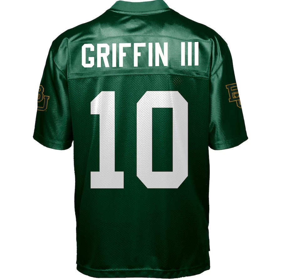 B.Bears GameDay #10 Robert Griffin III Baylor Bears Football Jersey - Green Stitched American College Jerseys - Main View