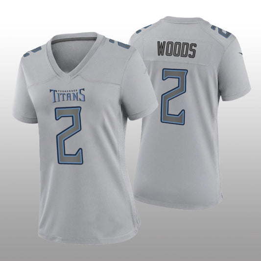 T.Titans #2 Robert Woods Gray Atmosphere Game Women's Jersey Stitched American Football Jerseys - Main View