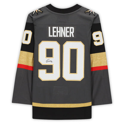 V.Golden Knights #90 Robin Lehner Fanatics Authentic Autographed Gray Hockey Jerseys - Main View