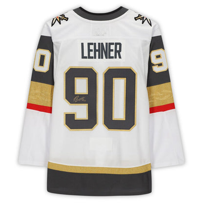 V.Golden Knights #90 Robin Lehner Fanatics Authentic Autographed White Authentic Jersey Hockey Jerseys - Main View