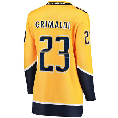 N.Predators #23 Rocco Grimaldi Fanatics Branded Home Breakaway Player Jersey Gold Stitched American Hockey Jerseys - Main View