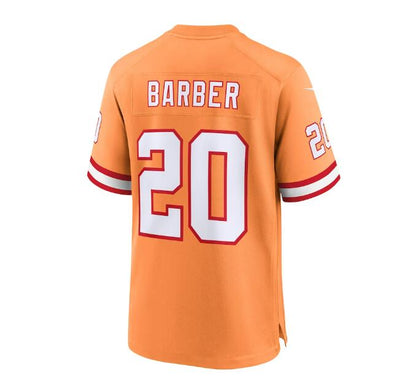 TB.Buccaneers #20 Ronde Barber Throwback Game Jersey - Orange Stitched American Football Jerseys - Main View