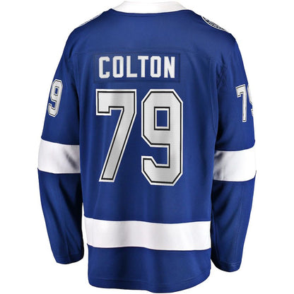 TB.Lightning #79 Ross Colton Fanatics Branded Home Breakaway Player Jersey Blue Stitched American Hockey Jerseys - Main View