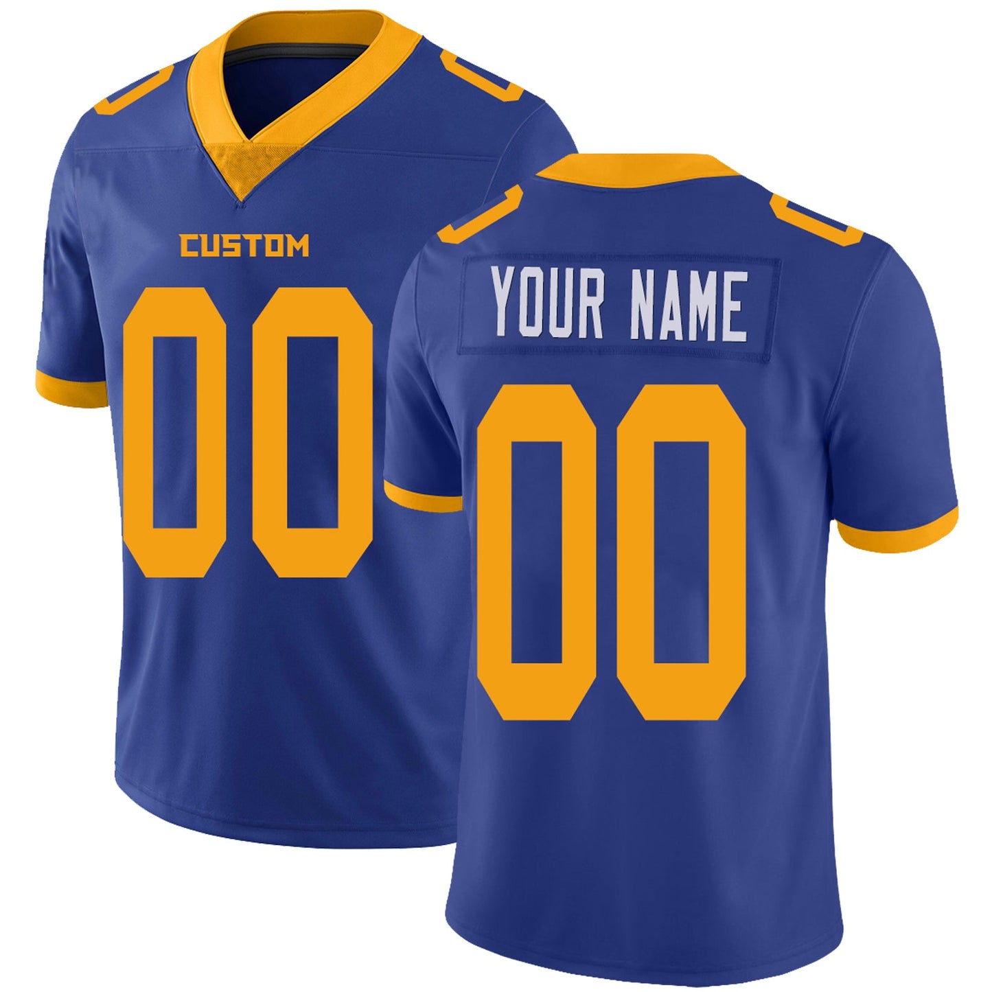 Custom LA.Rams Football Jerseys Team Player or Personalized Design Your Own Name for Men's Women's Youth Jerseys Navy - Main View