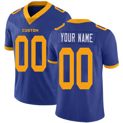 Custom LA.Rams Football Jerseys Team Player or Personalized Design Your Own Name for Men's Women's Youth Jerseys Navy - Main View