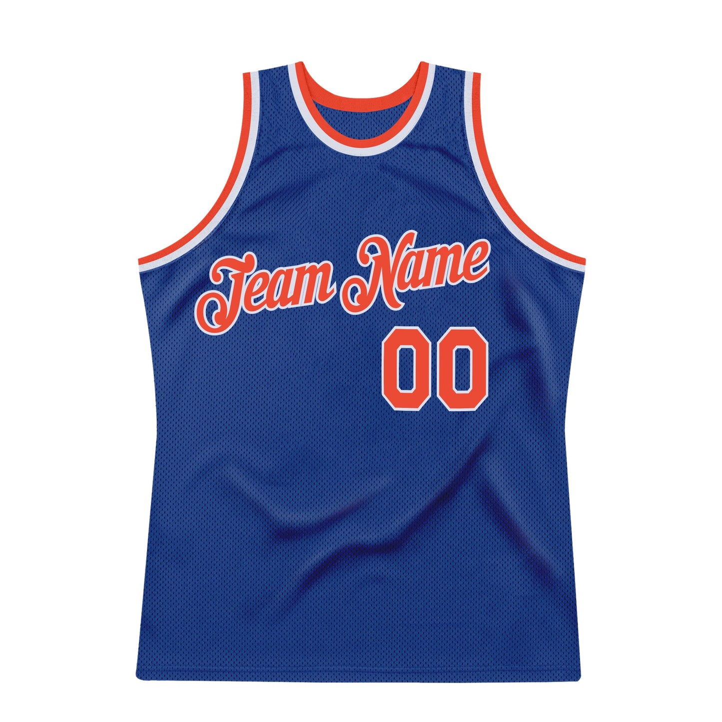 Custom Royal Orange-White Authentic Throwback Basketball Jersey view 6