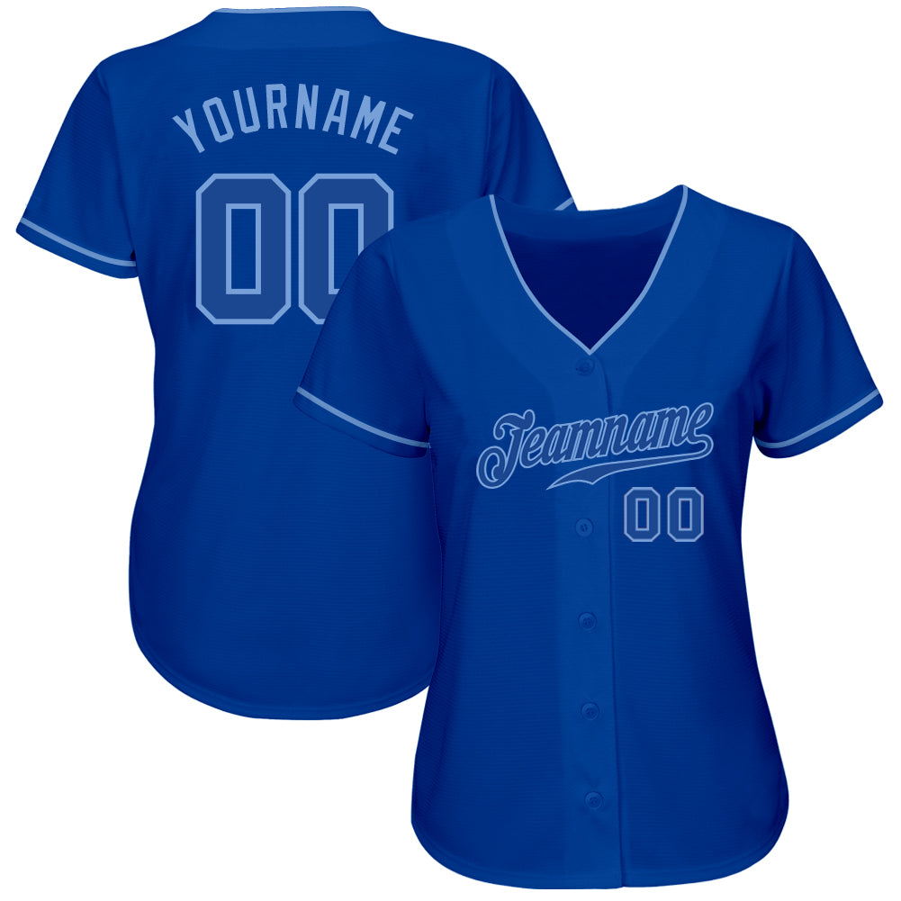 Custom Royal Royal-Light Blue Authentic Baseball Jersey view 2
