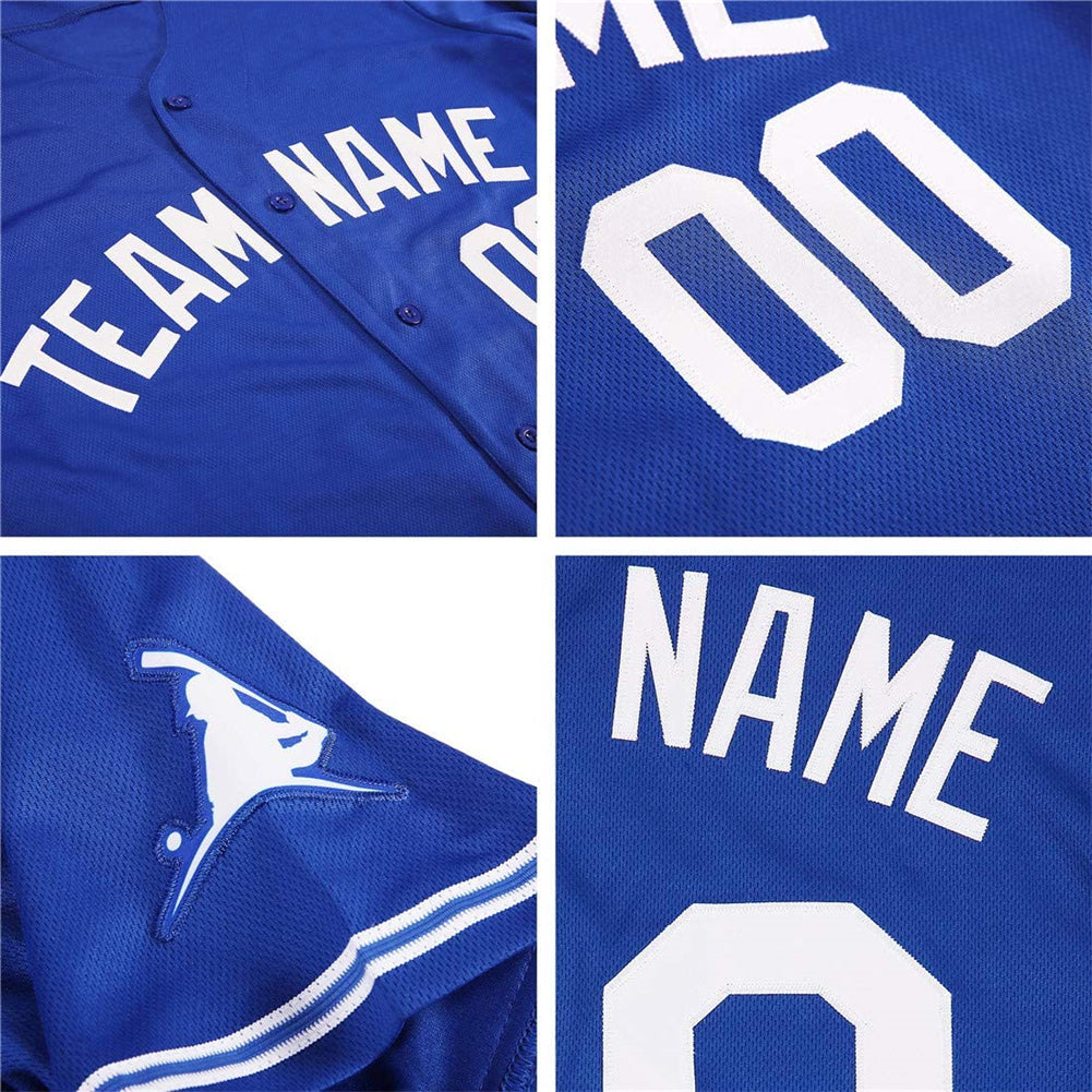 Custom Royal Royal-Light Blue Authentic Baseball Jersey view 6