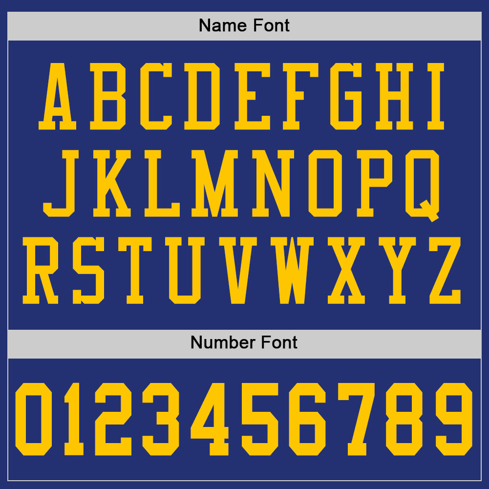 Custom Royal Gold-White Mesh Authentic Throwback Football Jersey view 4