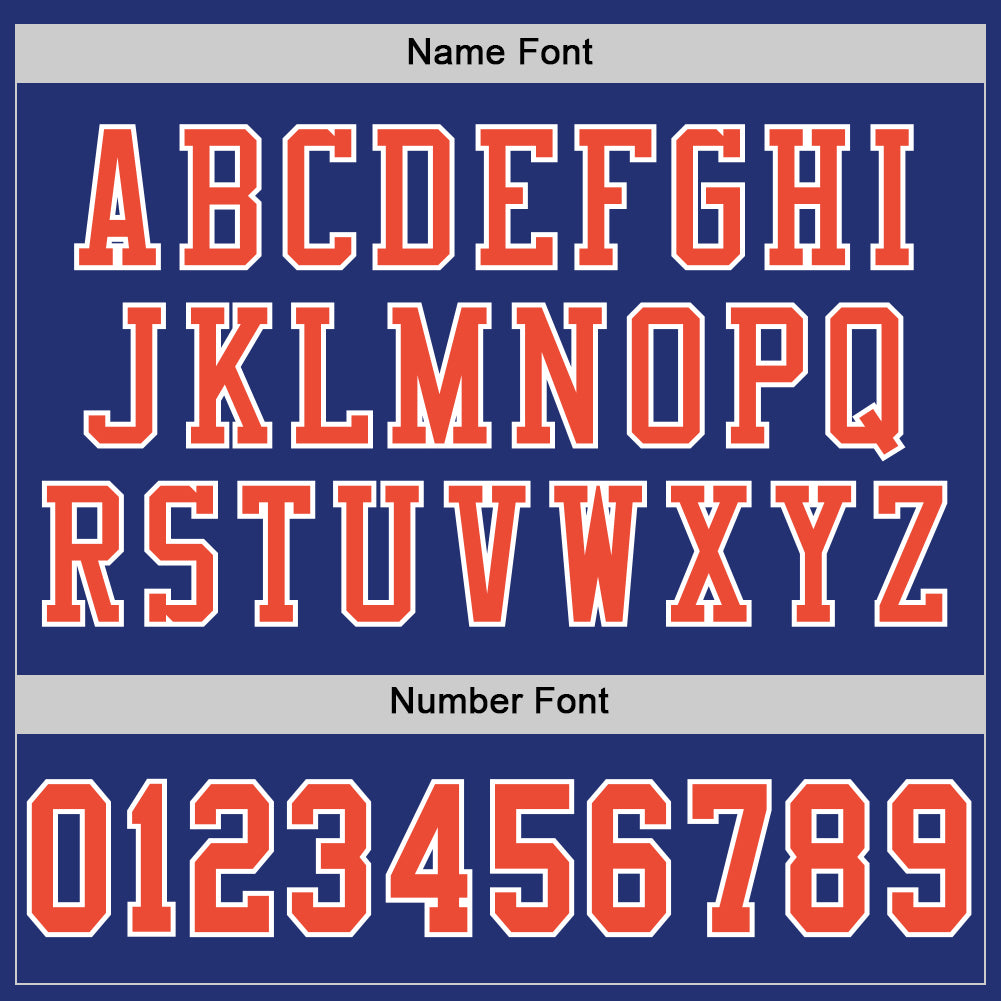 Custom Royal Orange-White Mesh Authentic Throwback Football Jersey view 4