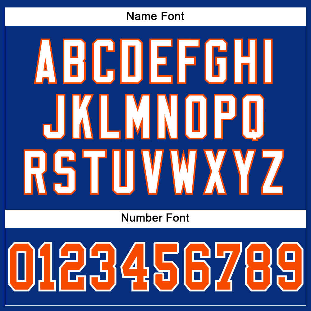Custom Royal Orange-White Mesh Authentic Football Jersey view 4
