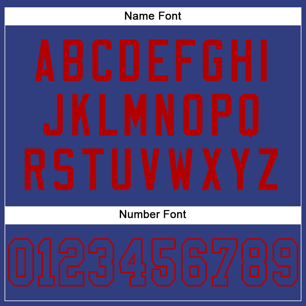 Custom Royal Royal-Red Mesh Authentic Football Jersey view 4