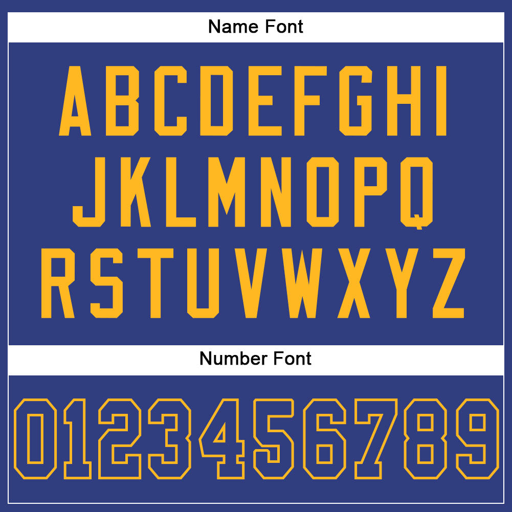 Custom Royal Royal-Gold Mesh Authentic Football Jersey view 4