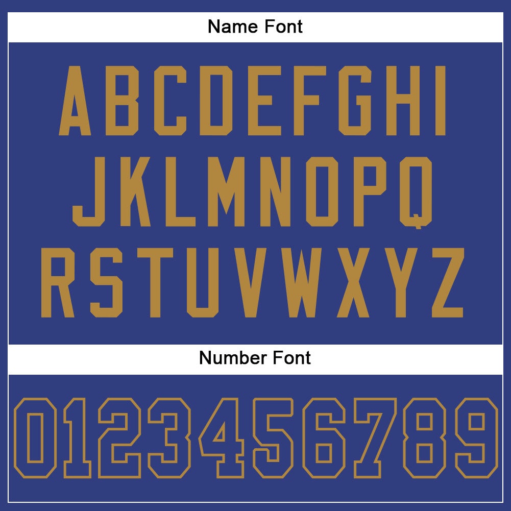 Custom Royal Royal-Old Gold Mesh Authentic Football Jersey view 4